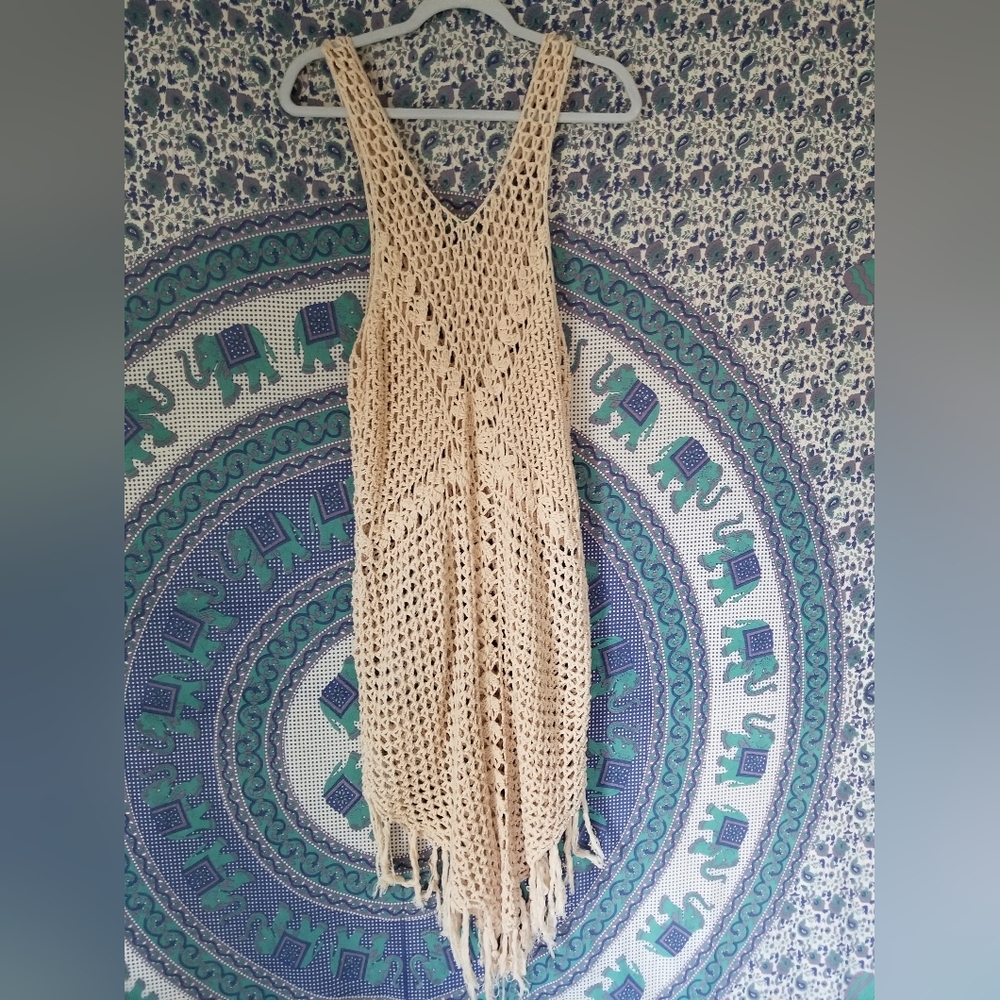 Crocheted swim cover up